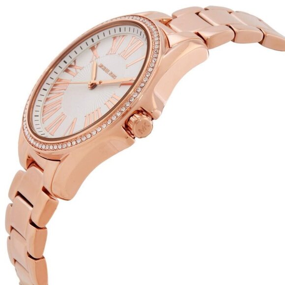 NWT Authentic Michael Kors Kaycie Pave Quartz Crystal Silver Dial Women's Watch - Picture 2 of 3